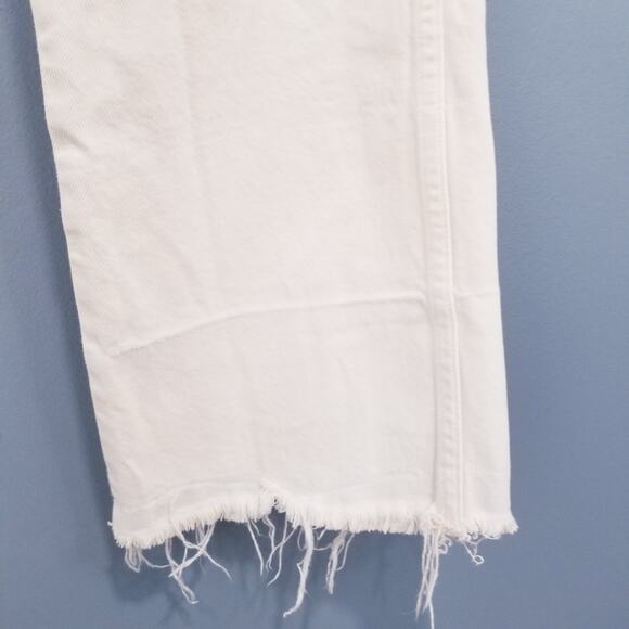 AMO Jeans Bella Vintage White Frayed Hem High Rise Denim - Picture 12 of 14